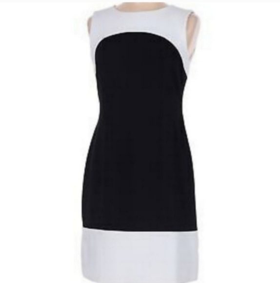 Tommy Hilfiger Dress Navy White Colorblock Sleeveless Round Neck Relaxed Fit - Picture 1 of 12